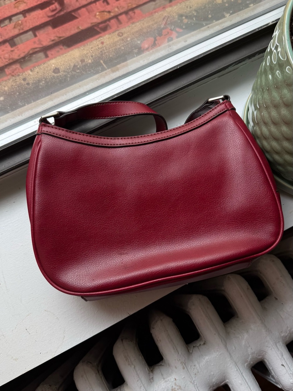 Liz Claiborne Deep Red Leather Shoulder Bag